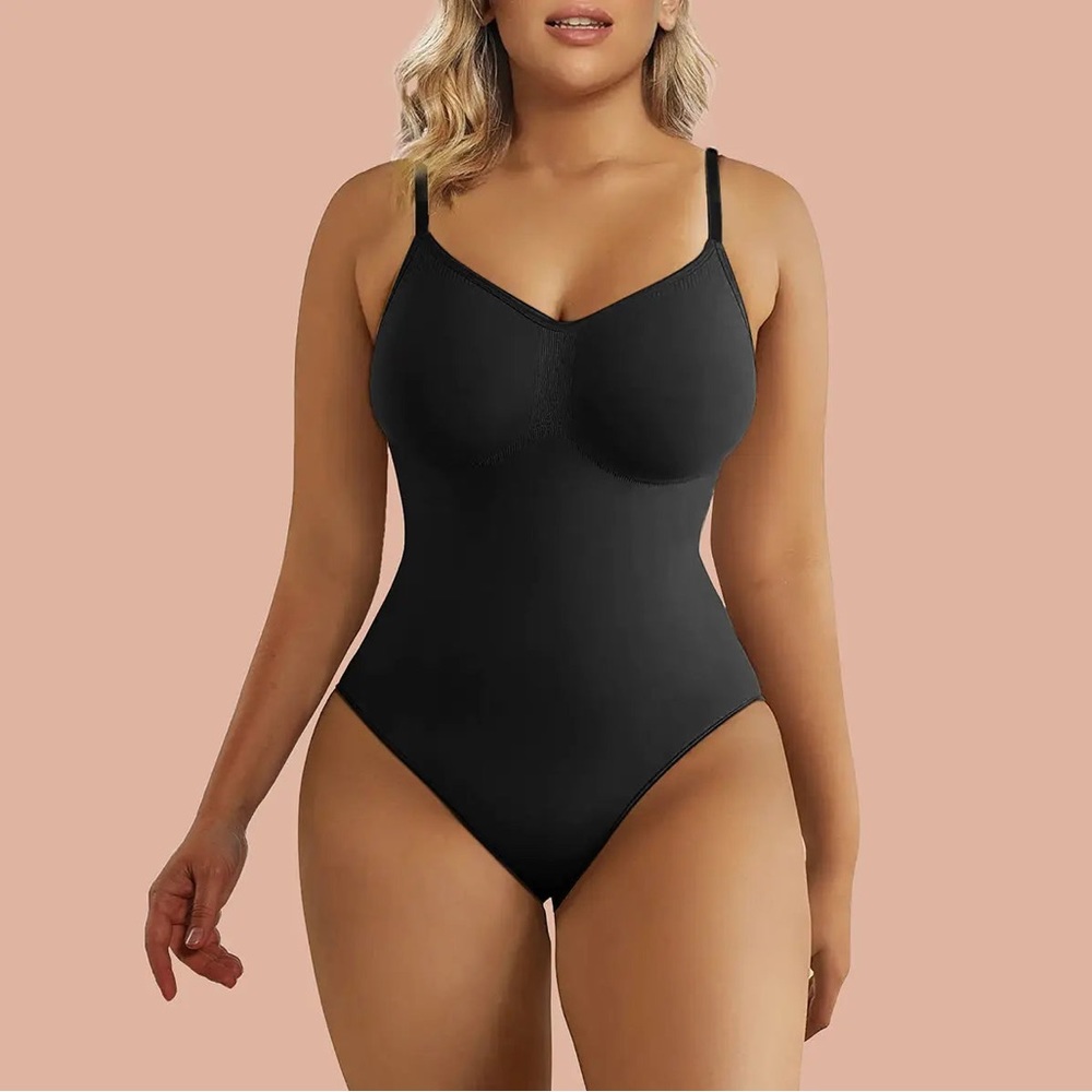ShaperX Tummy Control Shapewear Adjustable Straps Seamless Thong Body Shaper